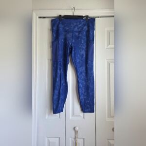 Fabletics Powerhold Tie-Dye Blue Leggings 2X